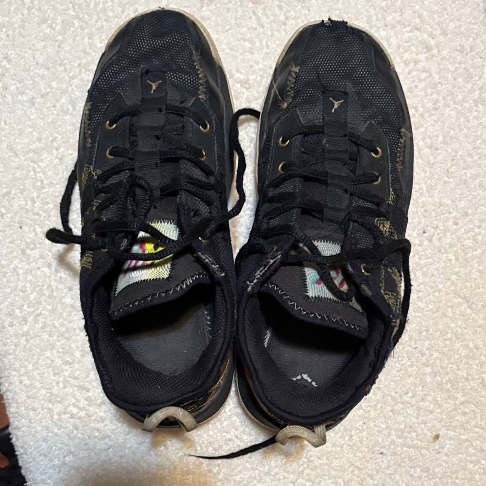 Nike Jordan One Take Two Men’s Black Athletic Shoes with Gold Accents